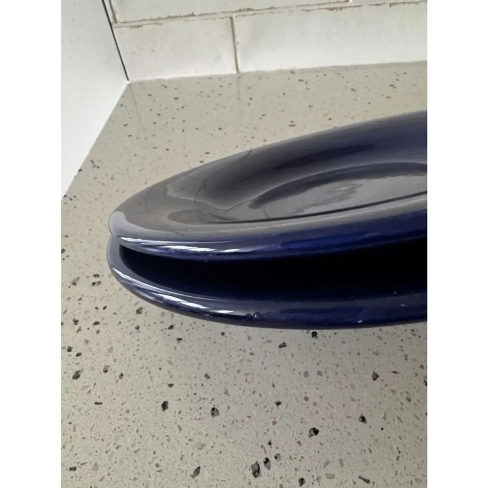 España Hand Painted Collection Blue Ceramic Serving Dinner Plate Lot of 2 Pieces